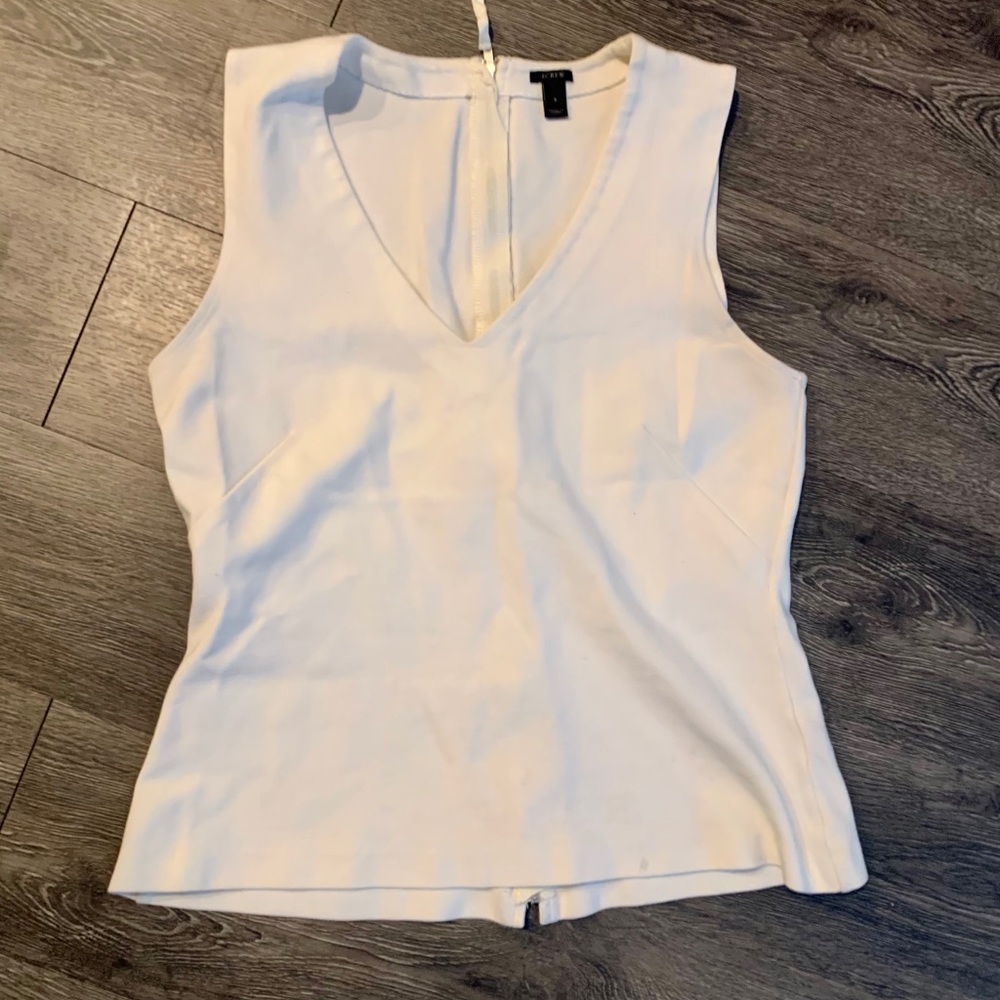 White tank with zip up detailing